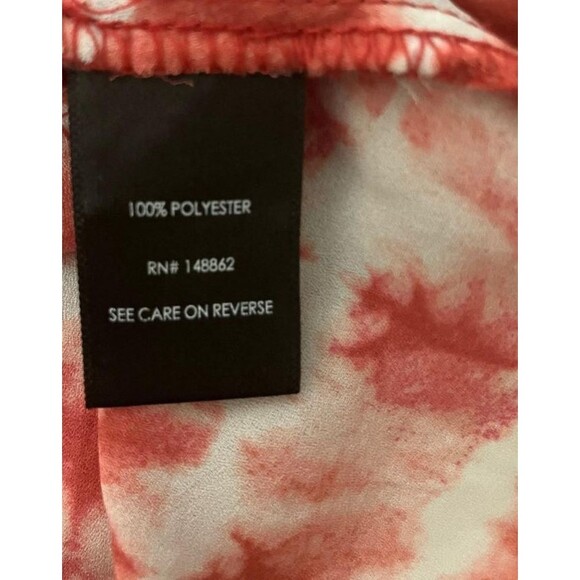 Torrid Women’s Size 0 (Large) Red & White Tie-Dye V-Neck Cap Sleeve Blouse Tunic - Picture 6 of 9